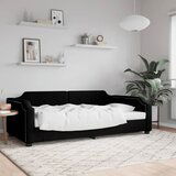 vidaXL Dnevni krevet crni 90 x 190 cm od tkanine Cijene