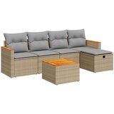  6-dijelni set vrtnih sofa s jastucima bež od poliratana | shoptok.hr