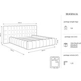 Micadoni Home Krem tapecirani bračni krevet s prostorom za odlaganje s podnicom 180x200 cm Mamaia – | shoptok.hr