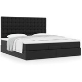 vidaXL Otomanski okvir kreveta s madracem crni 180x200cm umjetna koža | shoptok.hr