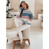 DStreet Damski sweter w paski CALVENA niebiesko-szary | Shoptok.si