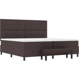  Krevet s opruga kutije Tamno smeđa 200 x 200 cm tkanina | shoptok.hr