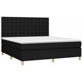  box spring s madracem LED crni 160x200 cm od tkanine | shoptok.hr