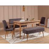 Hanah home Vina 0701 - 4 - Anthracite, Atlantic Atlantic PineAnthracite Extendable Dining Table & Chairs Set (5 Pieces) | ePonuda.com