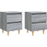 Maison Chic Dvo delni komplet Nočne omarice - Nočne mize z lesenimi nogami siva sonoma 40x35x50 cm, (21688864) Cene