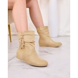 Resti Beige eco-suede boots with a hidden anchor Lovely | ePonuda.com