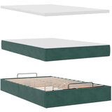 vidaXL Otomanski posteljni okvir z vzmetnicami zelen 120x200cm žamet, (21670840) | Shoptok.si