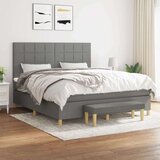  Box spring postelja z vzmetnico temno siva 180x200 cm blago, (20761144) Cene
