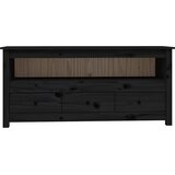 TV ormarić crni 114 x 35 x 52 cm od masivne borovine | Eponuda.com