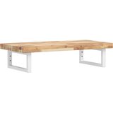 vidaXL Zidna polica za Lavabo - Umivaonik od čelika i masivnog bagremovog drva Smeđa i bijela 80 x 40 x 4 cm 1 Pravokutno | shoptok.hr