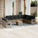 vidaXL 11-dijelni set vrtnih sofa od poliratana s jastucima sivi | shoptok.hr