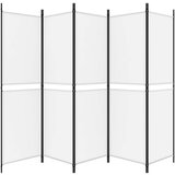 vidaXL Paravan 5-delni bel 250x180 cm blago | Shoptok.si