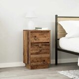  Noćni ormarić s LED svjetlima boja drva 38x34x65 cm | shoptok.hr