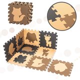  Pjenasta puzzle podloga za igru 9kom. smeđe životinje 85x85x1cm | shoptok.hr