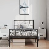  Metalni okvir kreveta uzglavlje i podnožje crni 100x190 cm | shoptok.hr