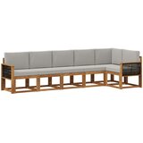 vidaXL Zunanja garnitura za sedenje 6 pcs Naravna in svetlo siva, (5000282006) | Shoptok.si