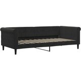  Dnevni krevet na razvlačenje s ladicama crni 90 x 200 cm baršun | shoptok.hr