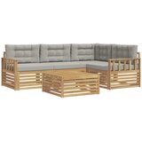 vidaXL Zunanja garnitura za sedenje 6 pcs Bela in svetlo siva, (5000281775) | Shoptok.si