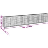  Gabionska košara s poklopcem 800x50x150 cm pocinčano željezo | Eponuda.ba