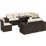 vidaXL 9-dijelni set vrtnih sofa s jastucima poliratan smeđi | shoptok.hr