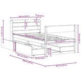 vidaXL Okvir kreveta bez madraca bijeli 90 x 190 cm masivna borovina | shoptok.hr