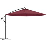  Konzolni vrtni suncobran s LED svjetlima 350 cm bordo | shoptok.hr