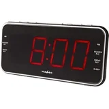Digitalna LED AM/FM budilka z USB-A priključkom in projekcijo časa, Črna, (5000232141)
