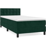 Box spring krevet s madracem tamnozeleni 90x200 cm baršunasti | shoptok.hr