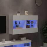 vidaXL Zidni TV ormarić s LED svjetlima bijeli 98 5x30x60 5 cm | shoptok.hr