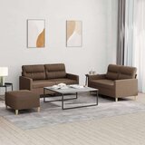  3-dijelni set sofa s jastucima smeđi od tkanine Cijene