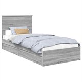 Krevet s od storage Siva Sonoma 75 x 190 cm Konstruirano drvo | shoptok.hr