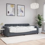  Dnevna postelja z vzmetnico temno siva 90x190 cm žamet | Shoptok.si