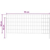 Ograda za vrt s kolčićima 48 pcs 115 x 50 cm Mesh Srebrna | shoptok.hr