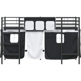 Krevet na kat za djecu s zavjesama Crna 90 x 190 cm | Eponuda.com