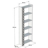 Hanah home polica za knjige city walnut chalcedony