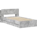  Okvir kreveta s pohranom s uzglavljem Betonska siva 90 x 190 cm | shoptok.hr