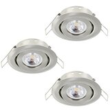 Eglo Set okroglih LED vgradnih svetilk Saliceto Mini-Puck (4,2 W, Ø x V: 7,7 x 2,3 cm, Nikelj, Topla bela) Cene