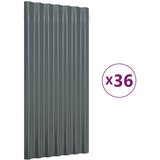 Krovni paneli 36 kom pocinčani čelik antracit 80 x 36 cm | shoptok.hr