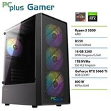 PCPLUS Gamer Ryzen 5 5500 16GB 1TB SSD RTX 5060Ti 8GB gaming namizni računalnik | Shoptok.si