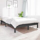 Maison Chic Posteljni okvir - Dvoposteljna postelja - Zakonska postelja siv 160x200 cm trdna borovina-J5379, (21776699) | Shoptok.si