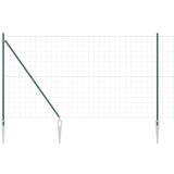 vidaXL Ogrodje s stebri Zelena 1.5 x 10 m Jeklo, (5000097005) | Shoptok.si