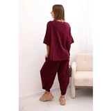 Kesi Włoski Cotton set blouse + trousers plum | Shoptok.si
