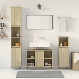  3-dijelni set kupaonskog namještaja boja hrasta sonome drveni Smeđa | shoptok.hr