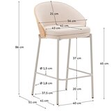 Kave Home Bež/u svijetloj prirodnoj boji barska stolica (visine sjedala 65 cm) Eamy – | shoptok.hr
