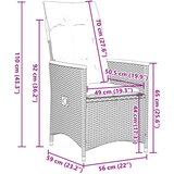  Vrtna jedilna garnitura 7-delna z blazinami siv poli ratan, (21252126) | Shoptok.si