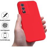 INORCO Ovitek za telefon iz tekočega silikona za vivo Y76s/Y76 5G, mehka podloga, hrbtni pokrov proti praskam s trakom, (22036631) | Shoptok.si