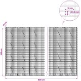  Gabion s žicom debljine 3,5 mm i mrežom 5x10 cm 800x10x200 cm | shoptok.hr