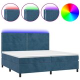  box spring s madracem LED tamnoplavi 200x200 cm baršun | shoptok.hr