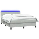  Krevet s oprugama i madracem LED svjetlosivi 160x220 cm baršunasti | shoptok.hr