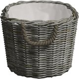  Košara za drva za ogrjev s ručkama 59 x 42 x 28 cm siva od vrbe | shoptok.hr
